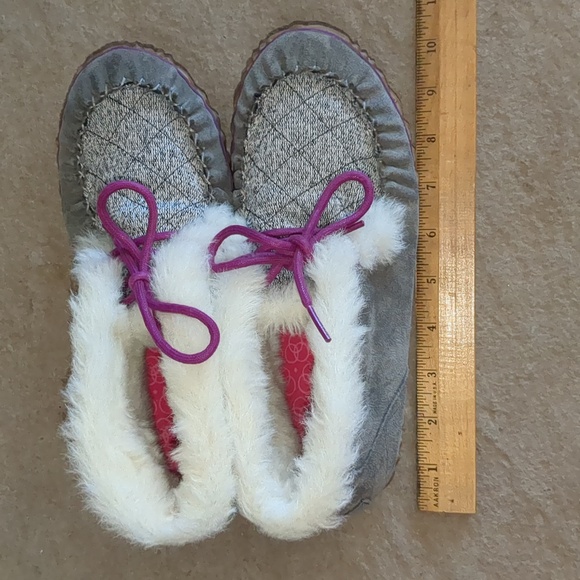Sorel Out N About women's faux fur lined gray suede winter moccasins size 7 - Picture 8 of 12
